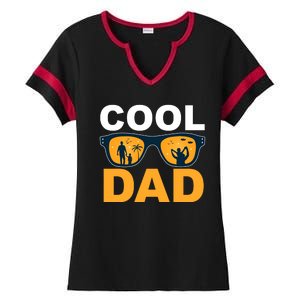 Cool Dad Fathers Day Special Gift Ladies Halftime Notch Neck Tee