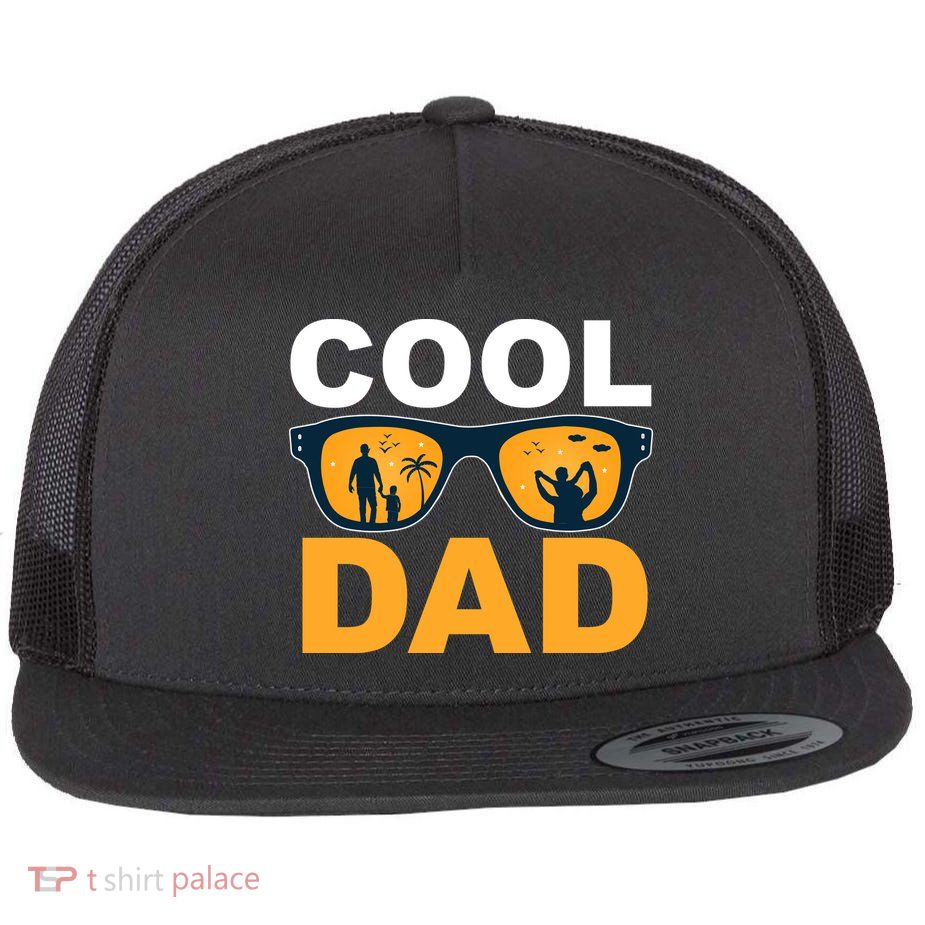 Cool Dad Fathers Day Special Gift Flat Bill Trucker Hat