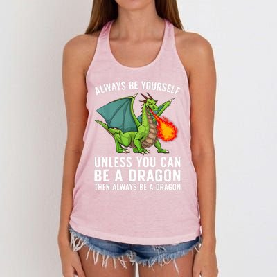 Cool Dragon For Men Women Mythical Dragon Lovers Women's Knotted Racerback Tank