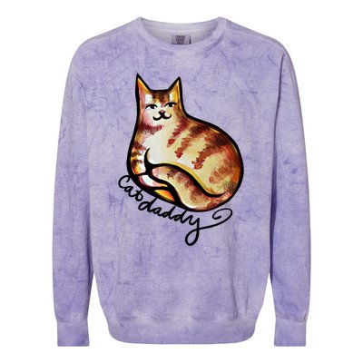 Cat Daddy Funny Cat Person Humor Gift Colorblast Crewneck Sweatshirt