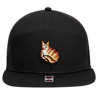 Cat Daddy Funny Cat Person Humor Gift 7 Panel Mesh Trucker Snapback Hat