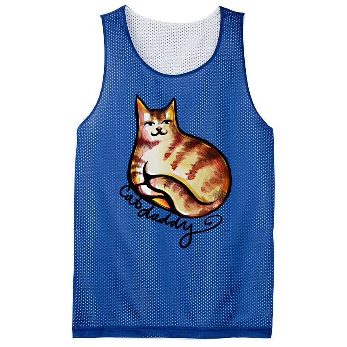 Cat Daddy Funny Cat Person Humor Gift Mesh Reversible Basketball Jersey Tank