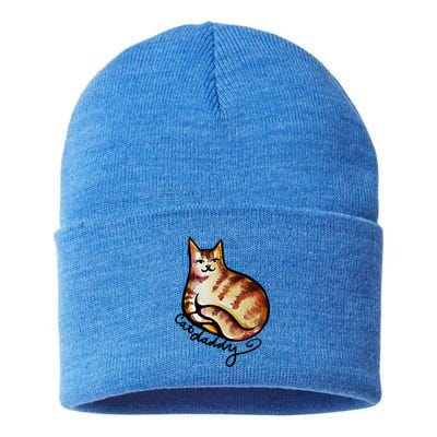 Cat Daddy Funny Cat Person Humor Gift Sustainable Knit Beanie