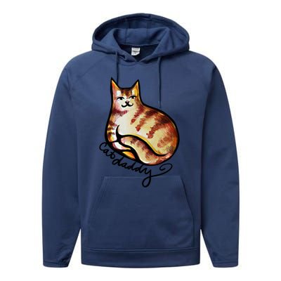 Cat Daddy Funny Cat Person Humor Gift Performance Fleece Hoodie