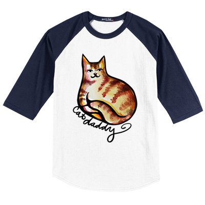 Cat Daddy Funny Cat Person Humor Gift Baseball Sleeve Shirt