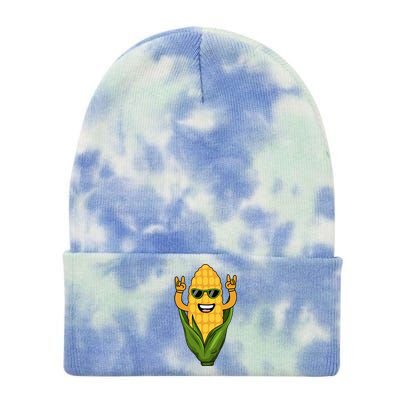 Corn Design For Women Sweet Corn On The Cob Lovers Tie Dye 12in Knit Beanie