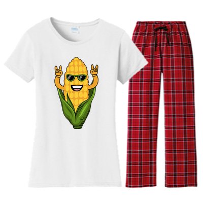 Corn Design For Women Sweet Corn On The Cob Lovers Women's Flannel Pajama Set