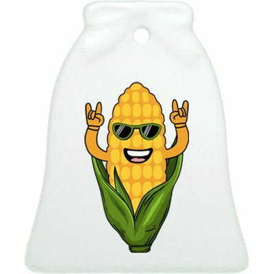 Corn Design For Women Sweet Corn On The Cob Lovers Ceramic Bell Ornament