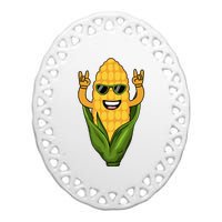 Corn Design For Women Sweet Corn On The Cob Lovers Ceramic Oval Ornament