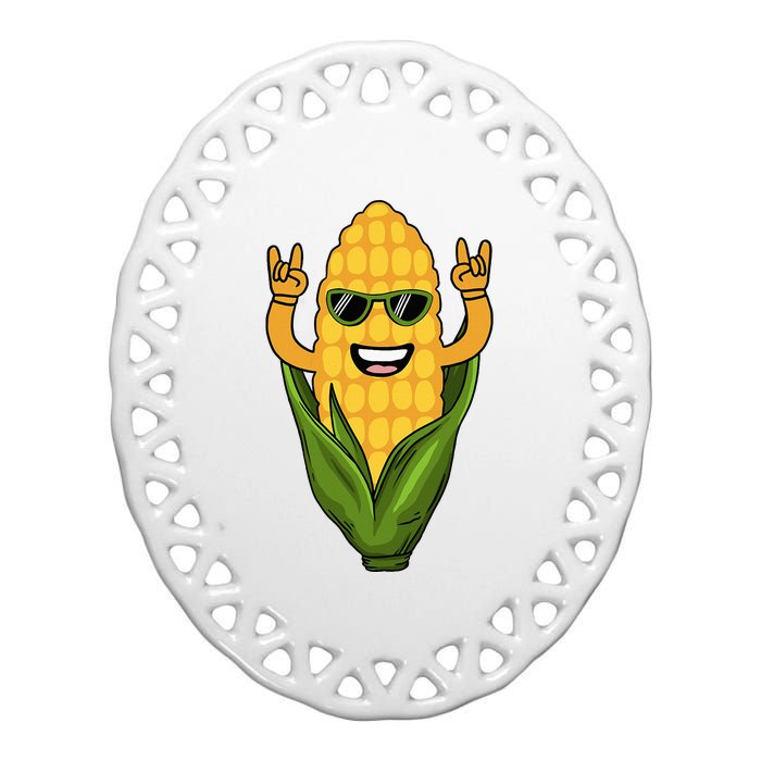 Corn Design For Women Sweet Corn On The Cob Lovers Ceramic Oval Ornament