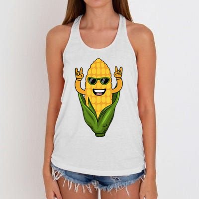 Corn Design For Women Sweet Corn On The Cob Lovers Women's Knotted Racerback Tank