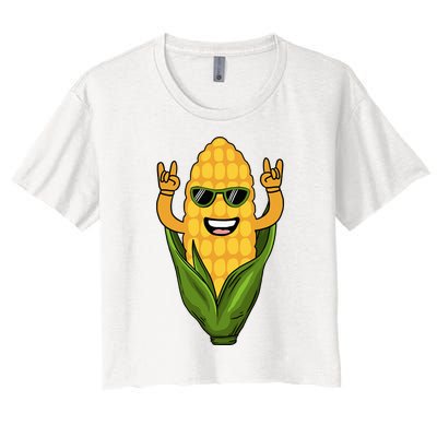 Corn Design For Women Sweet Corn On The Cob Lovers Women's Crop Top Tee