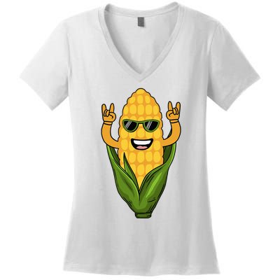 Corn Design For Women Sweet Corn On The Cob Lovers Women's V-Neck T-Shirt