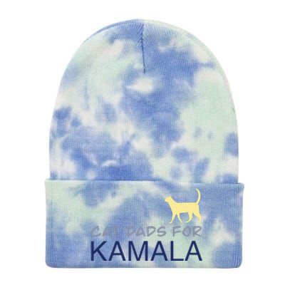 Cat Dads For Kamala Harris For President 2024 Tie Dye 12in Knit Beanie