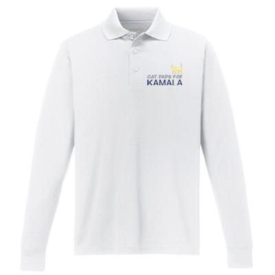 Cat Dads For Kamala Harris For President 2024 Performance Long Sleeve Polo