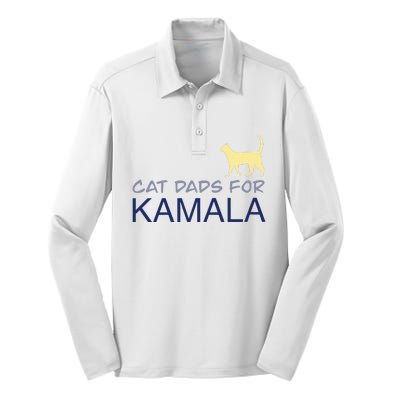 Cat Dads For Kamala Harris For President 2024 Silk Touch Performance Long Sleeve Polo