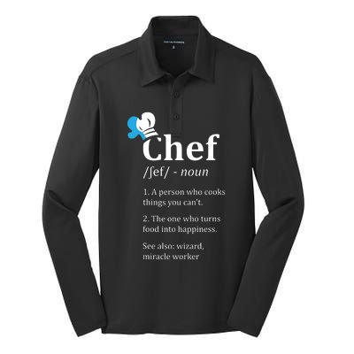 Chef Definition Funny Silk Touch Performance Long Sleeve Polo