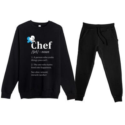 Chef Definition Funny Premium Crewneck Sweatsuit Set