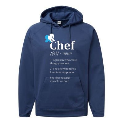 Chef Definition Funny Performance Fleece Hoodie