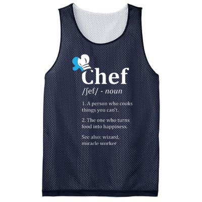 Chef Definition Funny Mesh Reversible Basketball Jersey Tank