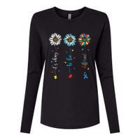 Cute Daisy Flower Autism Awareness Its Ok To Be Different Womens Cotton Relaxed Long Sleeve T-Shirt