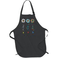 Cute Daisy Flower Autism Awareness Its Ok To Be Different Full-Length Apron With Pockets