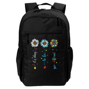 Cute Daisy Flower Autism Awareness Its Ok To Be Different Daily Commute Backpack