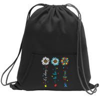 Cute Daisy Flower Autism Awareness Its Ok To Be Different Sweatshirt Cinch Pack Bag