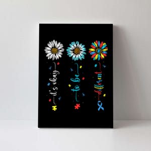 Cute Daisy Flower Autism Awareness Its Ok To Be Different Canvas