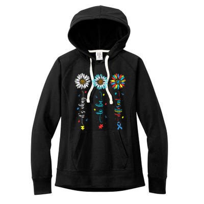 Cute Daisy Flower Autism Awareness Its Ok To Be Different Women's Fleece Hoodie