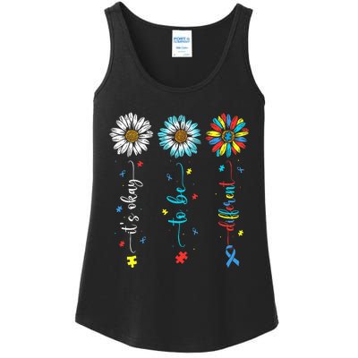 Cute Daisy Flower Autism Awareness Its Ok To Be Different Ladies Essential Tank