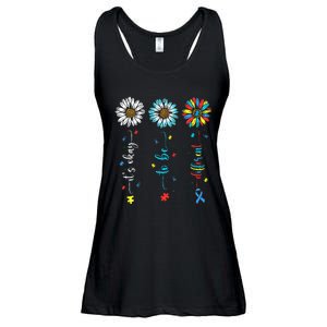 Cute Daisy Flower Autism Awareness Its Ok To Be Different Ladies Essential Flowy Tank