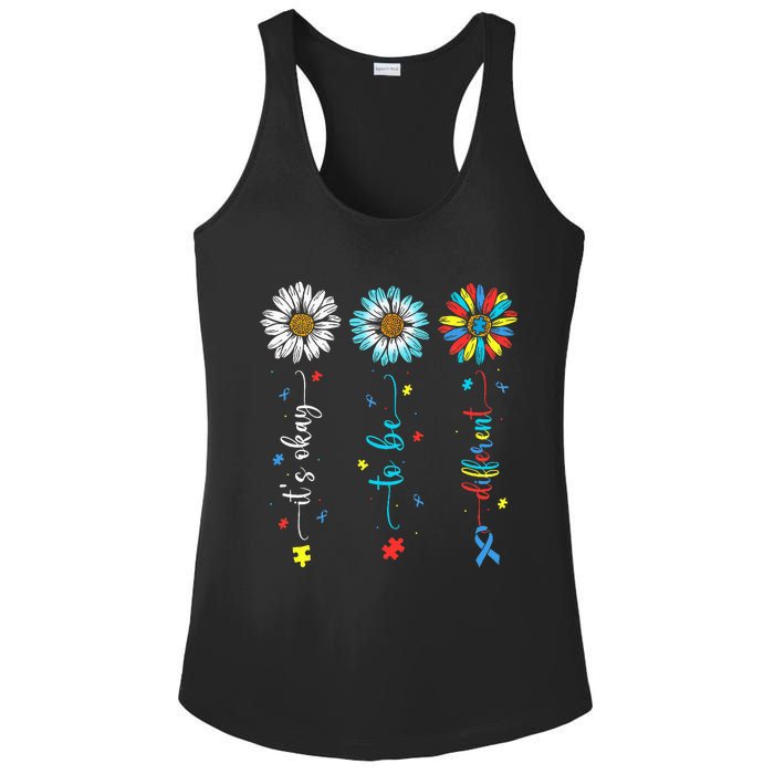 Cute Daisy Flower Autism Awareness Its Ok To Be Different Ladies PosiCharge Competitor Racerback Tank