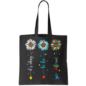 Cute Daisy Flower Autism Awareness Its Ok To Be Different Tote Bag