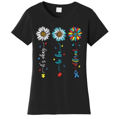 Cute Daisy Flower Autism Awareness Its Ok To Be Different Women's T-Shirt