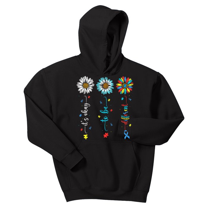 Cute Daisy Flower Autism Awareness Its Ok To Be Different Kids Hoodie