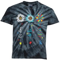 Cute Daisy Flower Autism Awareness Its Ok To Be Different Kids Tie-Dye T-Shirt