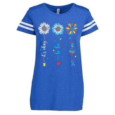 Cute Daisy Flower Autism Awareness Its Ok To Be Different Enza Ladies Jersey Football T-Shirt