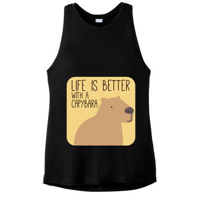 Capybara Design For Capibara Owner Cool Mammal Ladies PosiCharge Tri-Blend Wicking Tank
