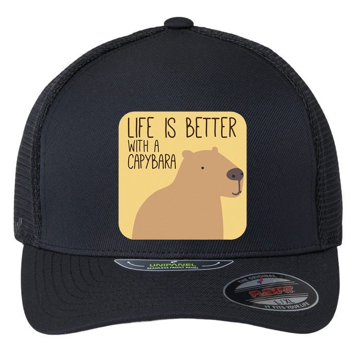 Capybara Design For Capibara Owner Cool Mammal Flexfit Unipanel Trucker Cap