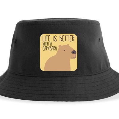 Capybara Design For Capibara Owner Cool Mammal Sustainable Bucket Hat