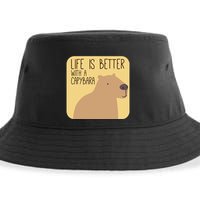 Capybara Design For Capibara Owner Cool Mammal Sustainable Bucket Hat