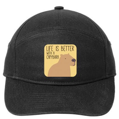 Capybara Design For Capibara Owner Cool Mammal 7-Panel Snapback Hat