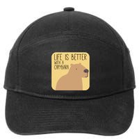 Capybara Design For Capibara Owner Cool Mammal 7-Panel Snapback Hat