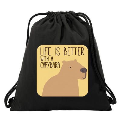 Capybara Design For Capibara Owner Cool Mammal Drawstring Bag