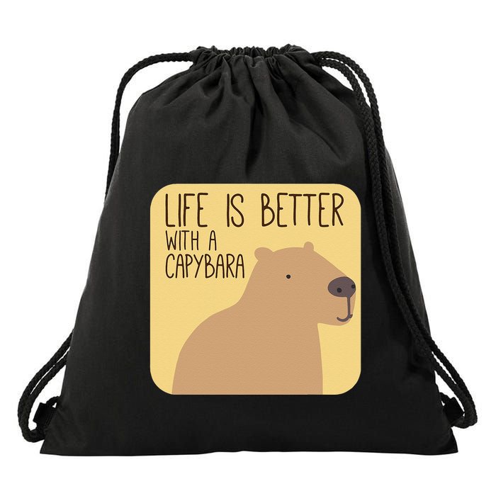 Capybara Design For Capibara Owner Cool Mammal Drawstring Bag