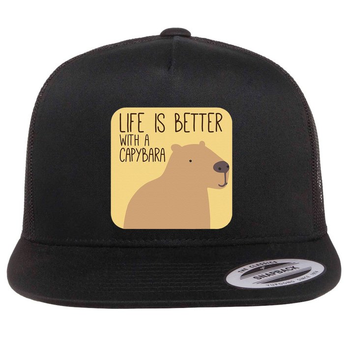 Capybara Design For Capibara Owner Cool Mammal Flatbill Hat