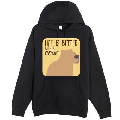 Capybara Design For Capibara Owner Cool Mammal Premium Pullover Hoodie