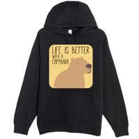Capybara Design For Capibara Owner Cool Mammal Premium Pullover Hoodie