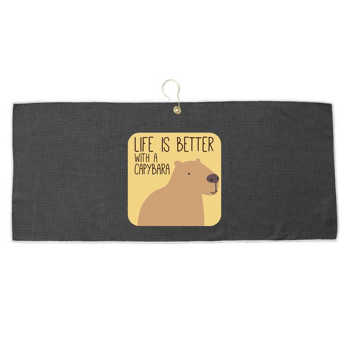 Capybara Design For Capibara Owner Cool Mammal Large Microfiber Waffle Golf Towel